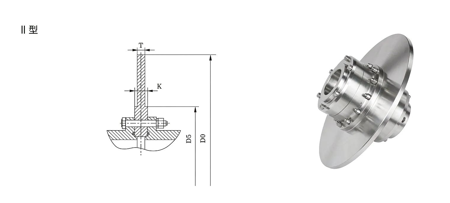 WGP with the brake wheel drum shape gear coupling 4 WGP Drum Shape Gear Coupling Technical Drawing 2 - Brake Wheel Dimensions